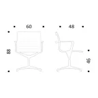 6x Una Design Bureaustoel Icf Mesh Zwart Netweave thumbnail 7