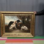 Henry Schouten (1857-1927). Groot Formaat Schilderij. thumbnail 2