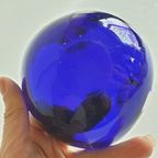 Kobalt Blauwe Vintage Murano Glas Asbak thumbnail 5