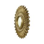 Vintage Zonnespiegel Sunburst Spiegel Convex Goud Hars 42Cm thumbnail 3