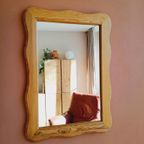 Vintage Spiegel Hout Wave Golfrand thumbnail 2
