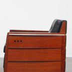 Luxe Art Deco Schuitema Design Fauteuil Model Frank Uit De Decoforma Serie Met Zwart Leer thumbnail 6