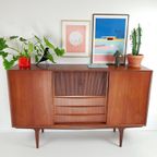 Vintage Deens Teak Houten Wandkast | Dressoir | Highboard thumbnail 3