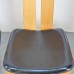 4 Vintage Beuken Leer Eetkamerstoelen Pietro Costantini Ello thumbnail 10