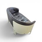 Bz49 Sofa By Hans Ell For 't Spectrum / 1970 / Dark Brown Leather thumbnail 4