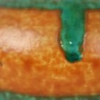 Oranje En Turquoise Vaas Jasba Keramik West Germany Aardewerk 111-12 thumbnail 9