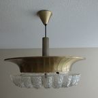 Vintage Glass And Aluminium Hanging Lamp - 1960S thumbnail 5