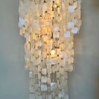 Xxxl Capiz Schelpen Hanglamp Parelmoer Opaline Lamp Chrome Frame thumbnail 4