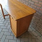 Antiek Artdeco Bureau Beuken Bureau Vintage thumbnail 5