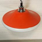 Vintage Space Age Ufo Pullout Hanglamp, Oranje En Wit thumbnail 16