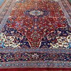 Perzisch Tabriz Vloerkleed Wol Handgeknoopt 253X368Cm - Vintage Tapijt - Rood Blauw Wit thumbnail 7