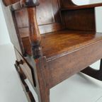 Antieke Lamsstoel / Schommelstoel – Ca. 1800, Eiken thumbnail 12