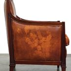 Mooie Schapenleren Artdeco Design Fauteuil/ Armchair Afgewerkt Met Hout thumbnail 8