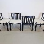 Set 4 Vintage Brutalist Eetkamerstoel '70 Mid Century Stoel thumbnail 10