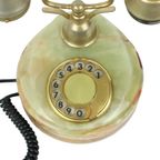 Vintage Onyx Marmeren Draaischijf Telefoon 18 Karaat Goud Italië thumbnail 9