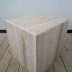 Vintage Italy 70 'S Travertine Cube Table thumbnail 4