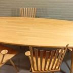 Vintage Deens Design Eettafel Met 5 'Mikado' Stoelen, Kvist thumbnail 21