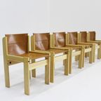 Vintage Ibisco Cognac Leren Eetkamerstoelen, Set Van 6 thumbnail 8