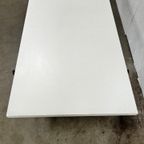 Vintage Salontafel, Wit Houten Blad Op Zwart Stalen Frame. 1970’s thumbnail 8
