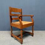 Set Van Twee Hollandse Eikenhouten Armstoelen Met Biezen Zitting thumbnail 10