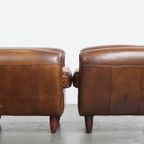 Set Van 2 Stijlvolle En Tijdloze Rundleren Design Fauteuils/armchairs Met Mooie Ronde Vormen thumbnail 11