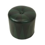 Ronde Vintage Groene Zwarte Poef Tweekleurig Skai Sixties thumbnail 9