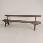 Victoriaanse Spoorwegbank Hout – Zeldzaam Ontwerp Met Omkeerbare Rugleuning thumbnail 7