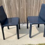 Cassina Vintage Cab Stoel By Mario Bellini In Blauw Leer thumbnail 6