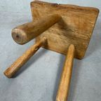 Vintage Eiken Kruk – Tripod thumbnail 7
