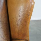 Prachtige Schapenleren Oorfauteuil Met Een Zeer Mooie Kleur En Patina thumbnail 11