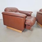 Vintage Set Of 2 De Sede Ds 101 Fauteuil Dik Bruin Leer ’70 thumbnail 8