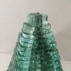 French Glass Pyramid Shaped Sculptured Table Lamp, 1970S thumbnail 9