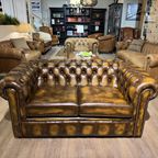 Engelse Chesterfield Bankstel 2 X 2 Zits Banken Als Nieuw Tabacco Bruin thumbnail 9