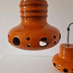 * 2 Herda Hanglampen Oranje Keramieke Hanglamp Oranje Lamp thumbnail 3