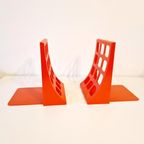 Oranje Boekensteunen Jaren 70 Spaceage Lp Houder thumbnail 5
