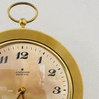 Vintage Junghans Messing Wandklok Eletronic Ato-mat Goud thumbnail 5