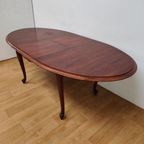 Vintage Eetkamertafel Ovale Uitschuifbare Eettafel, Tafel Mahoniehout thumbnail 3
