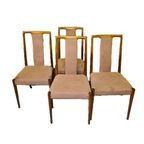 4 Vintage Design Teakhouten Eetkamerstoelen Jaren 60 thumbnail 2