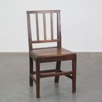 Prachtige Antieke Engelse 18e Eeuwse Stoel Met Gespijlde Rugleuning En Een Geweldig Patina thumbnail 4
