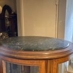 Ovale Vitrinekast Met Bol Glas, Messing Klauwpoten, 150 Cm Hoog thumbnail 7