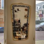 Vintage Spiegel Wandspiegel Mirror Goud Zwart Messing thumbnail 11