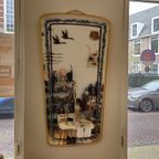 Vintage Spiegel Wandspiegel Mirror Goud Zwart Messing thumbnail 7