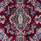 Xl Perzisch Kerman Vloerkleed Handgeknoopt 270X365Cm Vintage Tapijt - Rood Blauw Roze - Reliving thumbnail 10