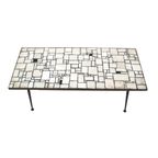 Vintage Zwart Witte Keramieke Salontafel Met Schuine Metalen Poten thumbnail 3