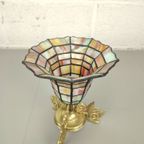 Tiffany Lampje Op Bronzen Voet thumbnail 9
