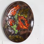 Vintage Keramieken Bord Wandbord Bloemen thumbnail 2