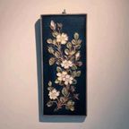 Vintage West Duitse Keramische Muur Plaquette Met Bloemen thumbnail 2