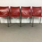 4 Leren Zanotta Stoelen Design Roberto Barbieri thumbnail 2