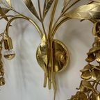 Large Italian Floral Gilded Gold Wall Lamp , 1970’S thumbnail 28