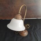 Vintage – Bureaulamp – Tafellamp -Bedlamp – Opaline Kap thumbnail 8